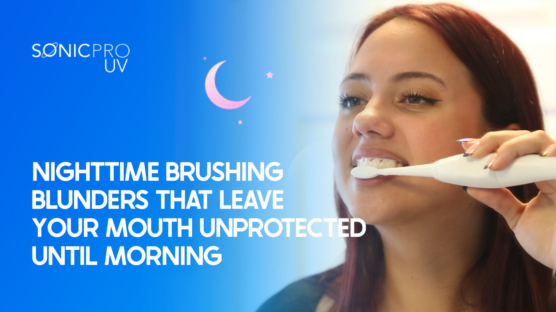 A woman brushing her teeth