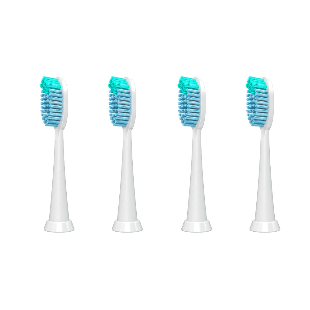 Four Sonic Pro UV replacement whitening toothbrush heads.
